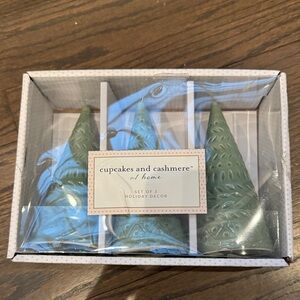 cupcakes & cashmere Sage Green Holiday Decor Trio
